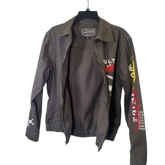 TRADEMARK BROOKLYN Cloth Co Jacket Mens S Gray worldwide tour limited edition - Picture 2 of 11